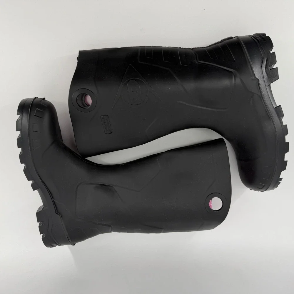 Dunlop Rain Boots Mens 10 Women 12 Black Chesapeake Waterproof Tall PVC Lug Sole